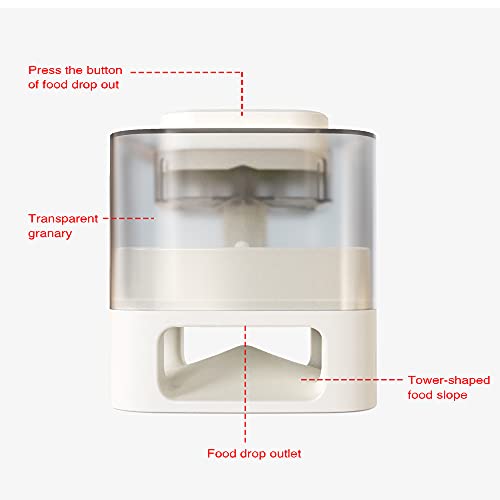  HANAMYA Dog Food/Treats Dispensing Container Toy | Interactive Pet Toy | Slower Feeder With Press Button, White