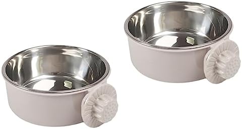  Mipcase 3pcs Size Pet Budgies Parrot Birds Cup Hanging Water Dog Small Puppy For Bows Chinchilla Conure Feeder Food Pets Feeders Bowl Cage Supplies Dish S Coop Macaw Bird Animal Grey