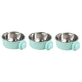  The Birdcage 3pcs Stainless Steel Pet Bowls Pet Feeder Bird Cage Food Water Dispenser Birds Food Dish Feeding Bowl Birdcage Green The Cat Food Pet Bowl Birdcage