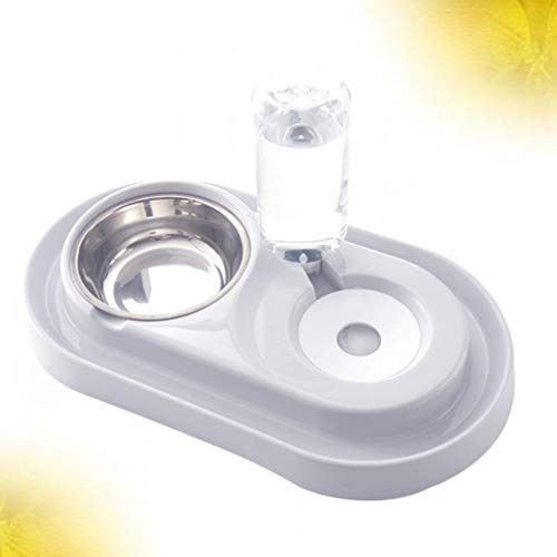 POPETPOP Pet Food Bowl Doubled Feeding Bowls Dog Bowl Dish Water Feeder Dispenser Food Feeding Bowl With Water Bottle For Dog Cat Auto Feeder