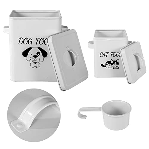  Metajar Pet Food Storage Container With 2 Dry Food Scoop,Dog Food Storage Bin With Lid And Handle,Durable Airtight Cat Food Container,Great Gift For Pet Owners