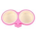  POPETPOP Dog Crate Feeder-Durable Pet Bowls Hanging Water Bowl For Dog Cage Cat Double Bowls Coop Cup Feeder-Pink