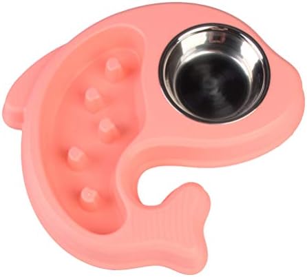  POPETPOP Puppy Feeder Slow Feeder Bowl Dog Anti-Choking Bowl Stainless Steel Drinking Water Bowl Dog Food Feeder (Sky-Blue) Doggie Toys
