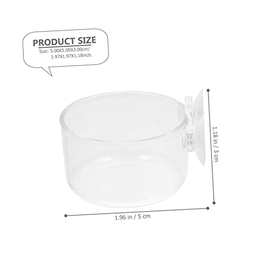  EVANEM 2pcs Feeding Cup Glass Dispenser Accessory Tray Aquarium Plant Feeder Fish Tank Shrimp Feeder Aquatic Pet Food Cup Aquarium Feeding Tools Floating Food Tray Plastic Fish Feeder