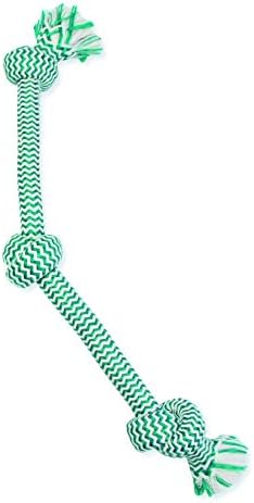  Mammoth Flossy Chews Extra Fresh 3 Knot Tug – Premium Cotton-Poly Yarn With Dental Floss Tug Toy For Dogs – Interactive Dog Rope Toy – Tug Dog Chew Toy For Large Dogs - Large, 25”