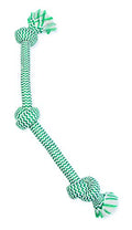  Mammoth Flossy Chews Extra Fresh 3 Knot Tug – Premium Cotton-Poly Yarn With Dental Floss Tug Toy For Dogs – Interactive Dog Rope Toy – Tug Dog Chew Toy For Large Dogs - Large, 25”