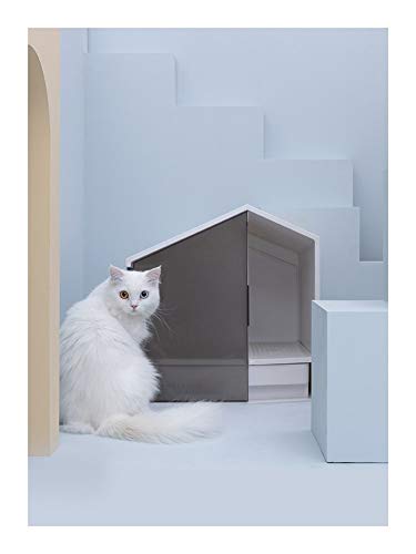 YangYan Tray Litter Box Furniture Cat Toilet Pet Cat Wc Box Semi Closed Pet Products Kitty Litter Box Sand Caja Arena Gato Toilet (Color : 1)