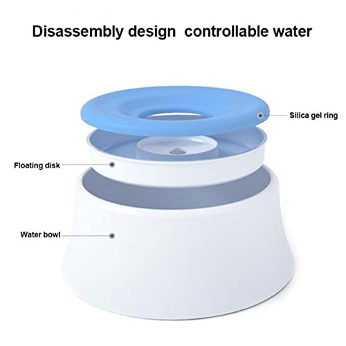  AYENCI Cat Automatic Water, Pet Cat Dog Water Bowl Floating Bowl Slow Water Feeder Drink Dispenser Anti-Overflow Pet Fountain 1200ml Splash-Free Water Bowl (Color : Blue)