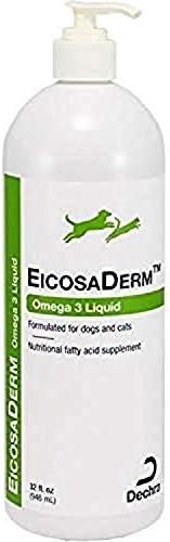  Dechra EicosaDerm Omega 3 Liquid For Dogs & Cats - Nutritional Fatty Acid Supplement, 8 Fl Oz (Pack Of 1)