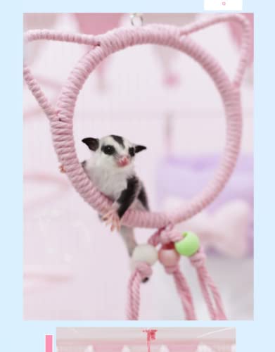  Sugar Glider Climb Swing Squirrel Hamster Sugar Glider Parrots Birds Rats Other Small Pets Supplies (Pink Bear)