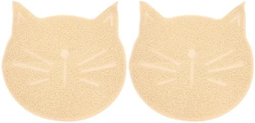  Mipcase Portable Litter Box 2pcs Door Mat Mat, Bathroom, Pads And Debris Mesh, Rubbing Rabbits Cat, Mesh Proof Feeding Catcher Dog Pad Inches Cats Anti-slip Non-slip Cages, Easy Large Cat Litter Mat