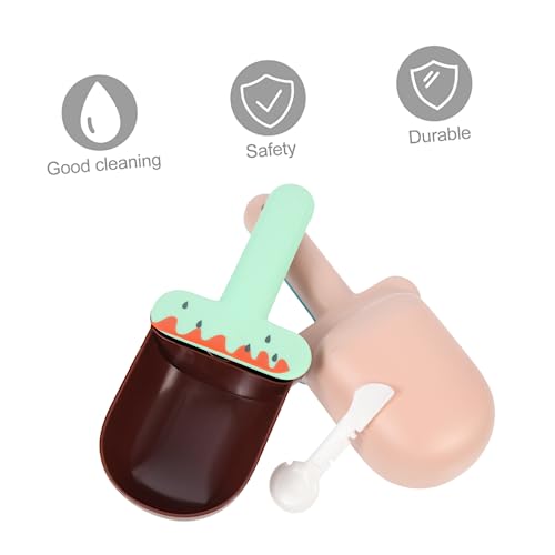  Mipcase 4 Pcs Cat Food Spoon Plastic Scoop Ice Cream Spoon Mixing Spoon Flour Scoop Dry Food Scoop Canisters Freezer Plastic Scoop Cat Food Shovel Kitten Food Shovel Ice Cream Shaped Spoon