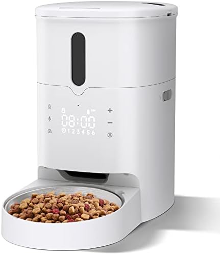  SUEHEE Automatic Cat Feeders,3L Dry Food Dispenser With Desiccant Bag Smart Feed For Cat And Dogs With Programmable Timer And Portion Up To 6 Meals, 50 Portions Per Meal, 6s Voice Recorder