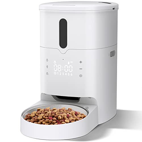 SUEHEE Automatic Cat Feeders,3L Dry Food Dispenser With Desiccant Bag Smart Feed For Cat And Dogs With Programmable Timer And Portion Up To 6 Meals, 50 Portions Per Meal, 6s Voice Recorder