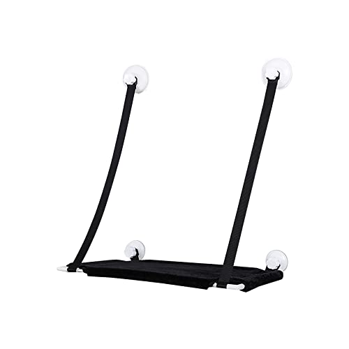  Single Layer Cat Litter Window Plus Velvet Hanging Swing Pet Supplies Cat Sucker Warm Hanging Nest Pet Supplies For Dogs Bed (Black, One Size)