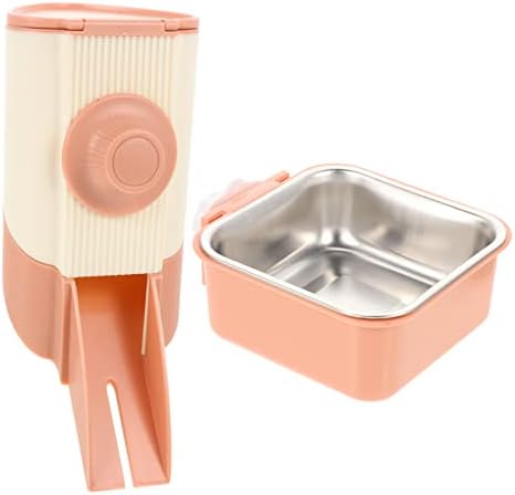  1 Set Dispenser Pig Cat Bird Cage Reusable Guinea Light Household Green Pigs Rat Stainless Bowl Ferrets Container Bunny Supply Feeder Food Accessories Cats Automatic Bowls Rabbits
