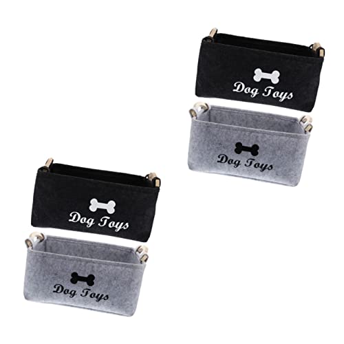  4 Pcs Gift Small Toy Blankets Organizing Chest Wood Cube Basket Black Bins Leashes Collapsible Container Puppy Countertop Rope Cat For Home Laundry Handles Apparel& Accessory