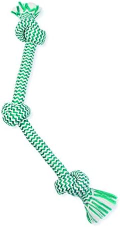  Mammoth Flossy Chews Extra Fresh 3 Knot Tug – Premium Cotton-Poly Yarn With Dental Floss Tug Toy For Dogs – Interactive Dog Rope Toy – Tug Dog Chew Toy For Large Dogs - Large, 25”