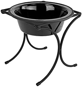  Platinum Pets Bistro Single Diner Feeder With Stainless Steel Dog Bowl, Small, Silver Vein