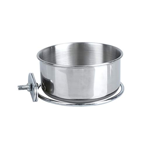  For Feeder Steel Stainless Hook Cups- Cat Dogs Cats, Bowl, Water Coop Parrot Dishes Feeding Cups Rabbit Size With Bowl Bowls Dog Hanging Bird Food Cage Animal And Small Clamp,