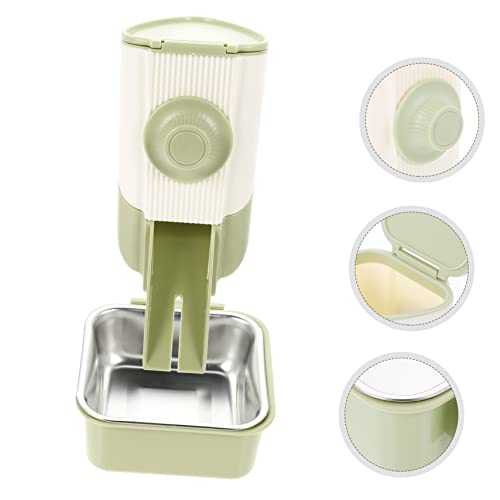  1 Set Dispenser Pig Cat Bird Cage Reusable Guinea Light Household Green Pigs Rat Stainless Bowl Ferrets Container Bunny Supply Feeder Food Accessories Cats Automatic Bowls Rabbits