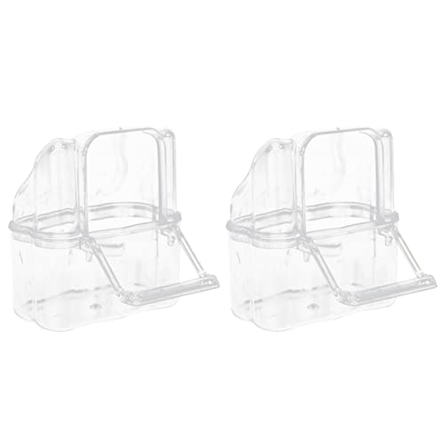  NOGRAX Dispenser Container 2 Pcs Hooded Bird Cage Plastic Hanging Cups For Birds Parrot Feeder Box Cage Feeder For Cockatiel Conure Budgies Parakeet Parrot Macaw Small Animal Lip Gloss Containers Feed