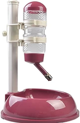  AACARB Cat Water Dispenser, Pet Cat Dog Water Drinker Dispenser Plastic Bottle Automatic Fountain Multicolored Drinker Support Food Hamster Feeder Plate Bowl (Size : Rose Red)