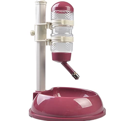  AACARB Cat Water Dispenser, Pet Cat Dog Water Drinker Dispenser Plastic Bottle Automatic Fountain Multicolored Drinker Support Food Hamster Feeder Plate Bowl (Size : Rose Red)