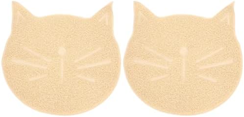  Plastic Bins Plastic Bins Portable Litter Box 2 PCS Cat Litter Mat- Cat Face Shaped Mat Cat Mat Pet Cat Face Shaped Pellet Cat Litter Kitten Litter Box Kitten Litter Box