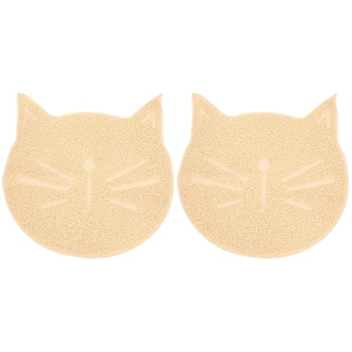  Plastic Bins Plastic Bins Portable Litter Box 2 PCS Cat Litter Mat- Cat Face Shaped Mat Cat Mat Pet Cat Face Shaped Pellet Cat Litter Kitten Litter Box Kitten Litter Box