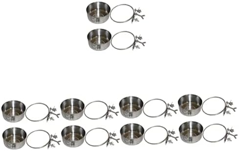  Mipcase 6 Pcs Feeder Metal Bird Feeder In House Bird Feeder Metal Dog Bowl Bird Cage Mount Bowl Water Bowl For Parakeet Bird Food Container Bird Feeder For Cage Feeding Basin For Bird Pet