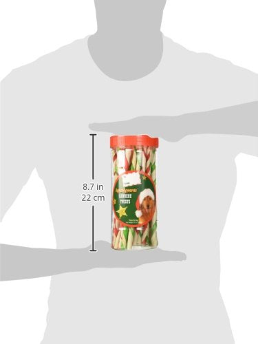  Ranch Rewards Holiday Rawhide Canister Twist Treat, 7.5-Inch