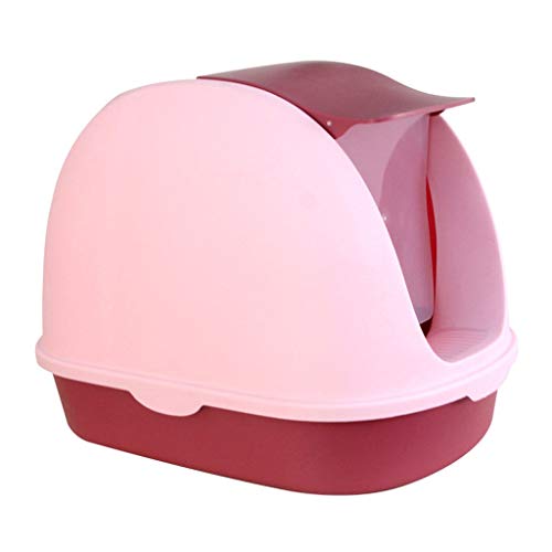  Luckxuan Cat Litter Box Fully Enclosed Cat Litter Cat Toilet Deodorant Anti-Splashing Cat Pot Large Flip Cat Litter Cat Supplies Cats Litter Pan (Color : Gray)