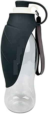  AACARB Cat Water Dispenser, Portable Pet Water Bottle, Soft Silicone Water Dispenser With 580ml For Dogs, Puppies And Cats (Size : Black)