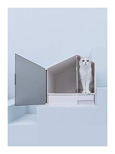  YangYan Tray Litter Box Furniture Cat Toilet Pet Cat Wc Box Semi Closed Pet Products Kitty Litter Box Sand Caja Arena Gato Toilet (Color : 1)