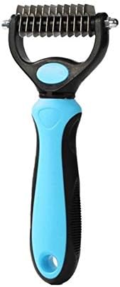  YangYan Dog Cat Trimmer Comb Rake Pet Fur Knot Cutter Remove Rake Comb Pets Brush Dematting Grooming Deshedding Tool (Color : Blue, Size : S)