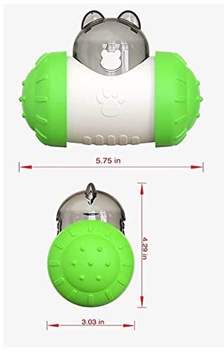  Dog And Cat Toys Pet Feeder Dog Educational Toys Pet Feeder Food Overflow Device Tumbler ABS Material Allows Cats And Dogs To Eat Slowly To Help Pets Digest (Green)