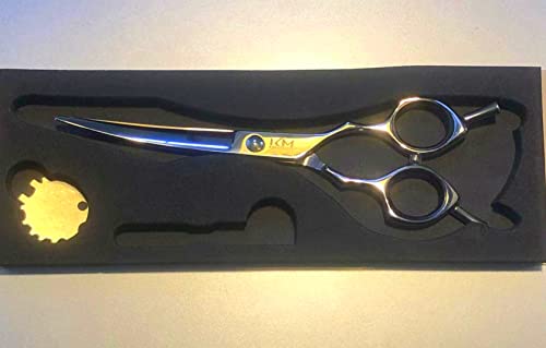  FOVANI KIM JONG YI Curved Dog Grooming Scissors Light Weight Professional Pet Shears Stainless Steel For Dogs Cats Pets