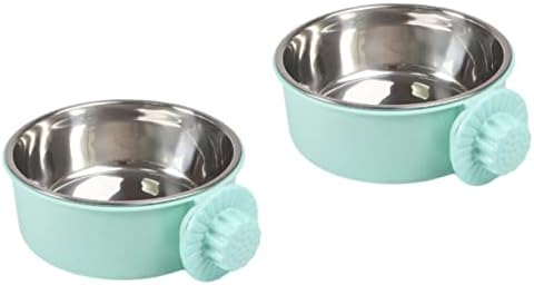  The Birdcage 3pcs Stainless Steel Pet Bowls Pet Feeder Bird Cage Food Water Dispenser Birds Food Dish Feeding Bowl Birdcage Green The Cat Food Pet Bowl Birdcage