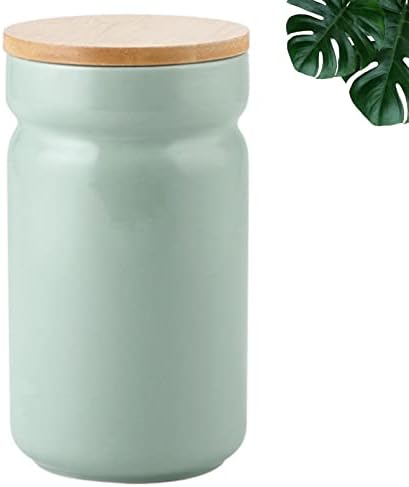  AQARTZA Pet Food Container, 4 X 7 In Ceramic Cat Collection Treat Jar, Dog Food Storage Canister For Hamster Treat, Rabbit Food, Bird Feed