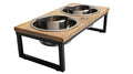  Brave Bark Wood & Metal Feeder - Premium Mango Wood Feeder With Metal Stand, 2 Stainless Steel Bowls For Food Or Water Included, Perfect For Dogs,Cats And Pets Of Any Size, For Home Or Office (Medium)