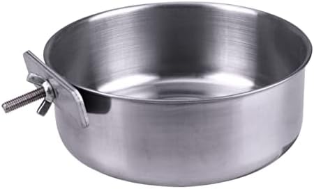  POPETPOP 3pcs Pet Hanging Food Bowl Stainless Steel Coop Cups Parrot Dish Dispenser Bowl For Parrot Bird Feeding Bowl Silver Food Box Feed Water Dog Water Bowls Bowl For Birds Bird Dish Cup