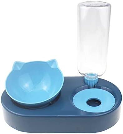  AYENCI Cat Automatic Water, Dog Food Bowl With Stand Automatic Water Storage Dispenser 2 In1 Pet Cat Food Bowl Water Bottle Pet Supplies Cat Food Container (Color : Pink)