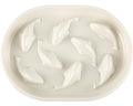  Gonalulu Slow Feed Dish For Cats And Small Dogs, Fish Pool Design Pet Slow Feeder With Higher Edges, Fun Interactive Cat Puzzle Feeder Healthy Eating Diet Made Of Safe And Quality Material(White+Oval)