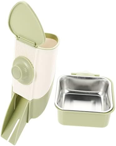  1 Set Steel Green Reusable Cat Automatic Pigs Bowls Rat Food Dog Accessories Hamster Rabbits Bottle Animal Pet Ferrets Parrots Hanging Cats Container Nuts Cage Feeder Household