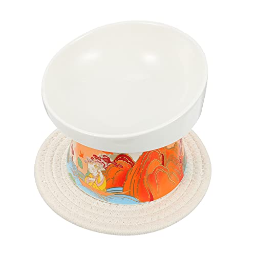  Hemobllo Neck Protection Pet Feeding Bowl Ceramic Food Bowl Dog Cat Food Container