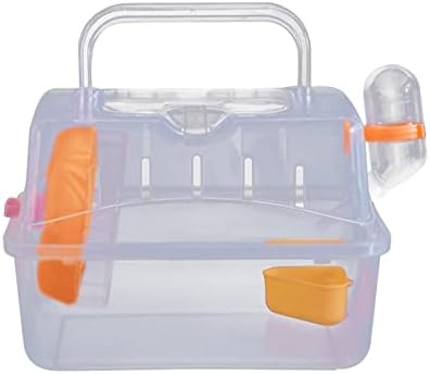  Angel3292 Hamster Travel Case With Food Bowl Running Wheel Multifunctional Portable Hamster Carrier Small Pet Crate Pet Supplies Small Pet