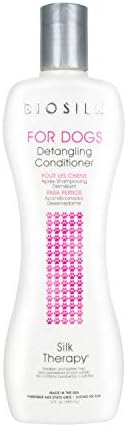  BioSilk For Dogs Silk Therapy Detangling Shampoo And Conditioner Bundle, 12 Fl Oz Each | Matted Hair Dog Detangler, Dog Detangling Shampoo & Conditioner | Sulfate And Paraben Free, Made In The USA