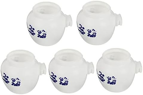  EVANEM 5pcs Food Cup Round Bird Cage Parakeet Feeder Bird Cage Accessories Birds Bowl Cup Small Animal Feeding Supplies Bird Bowl Parrot Feeder Bird Water Cup White Starling Small Parrot