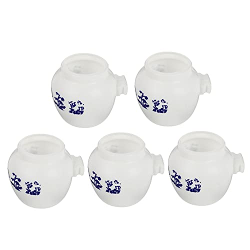  EVANEM 5pcs Food Cup Round Bird Cage Parakeet Feeder Bird Cage Accessories Birds Bowl Cup Small Animal Feeding Supplies Bird Bowl Parrot Feeder Bird Water Cup White Starling Small Parrot